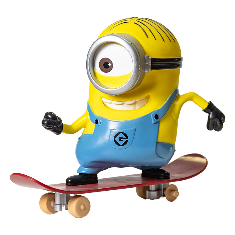 小黄人滑板车摆件注塑玩具代加工 PVC公仔盲盒立体树脂定制厂家