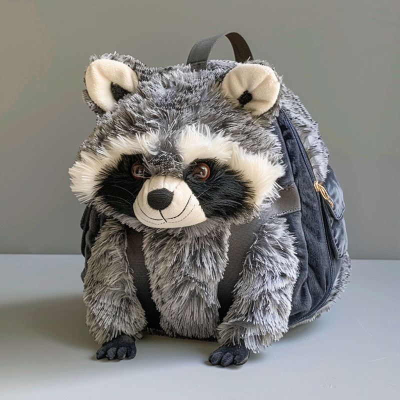 创意幼儿园书包小浣熊背包高颜值毛绒玩偶挂背大容量小熊猫双肩包